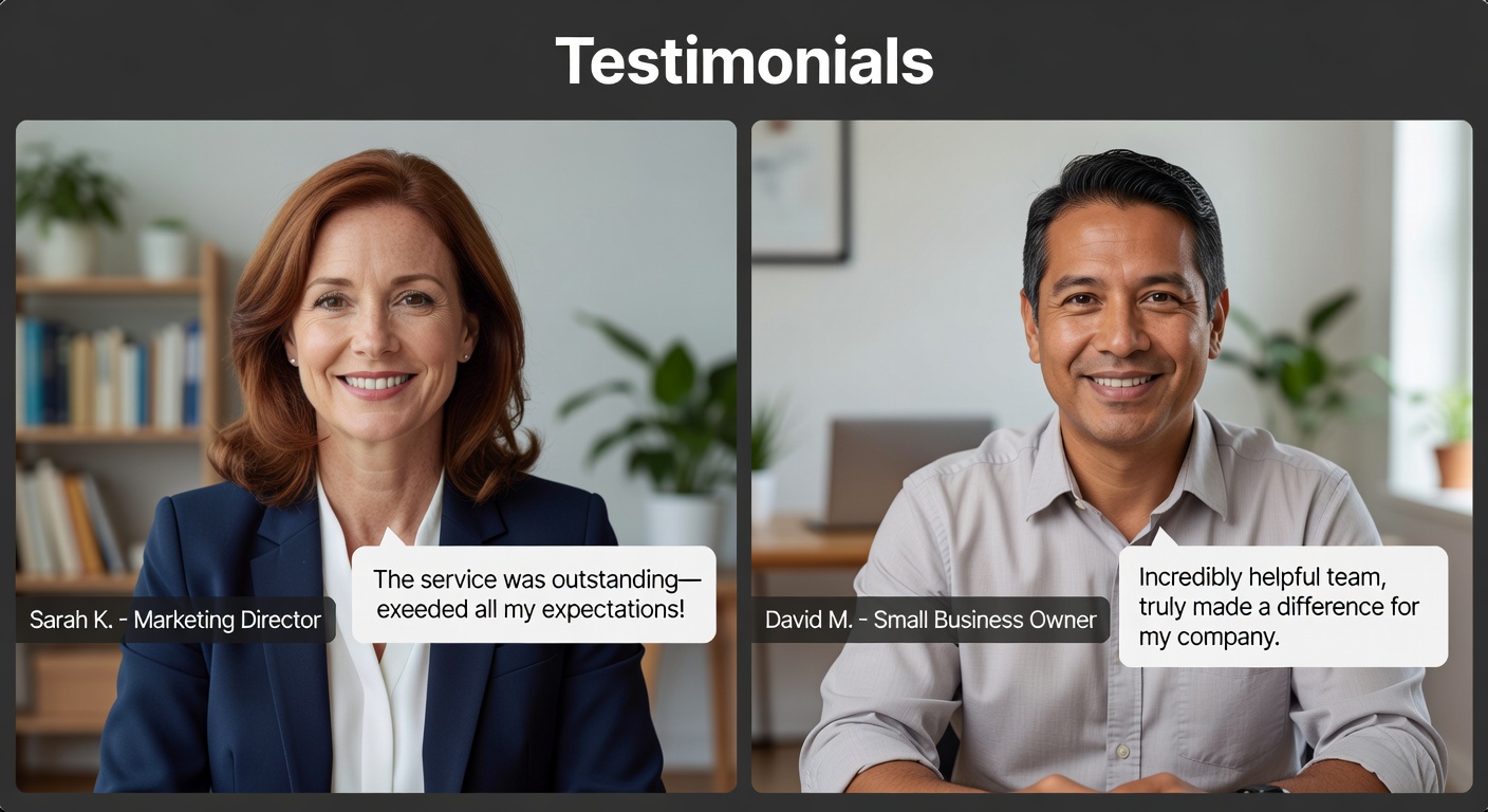 Client video feedback and testimonial