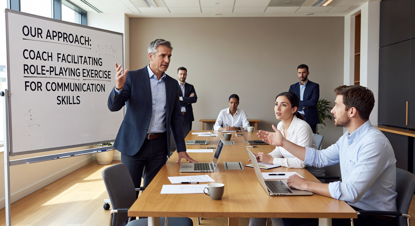 Role playing exercise during leadership coaching